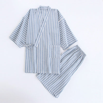 Pijama de Algodón Lavado con Rayas Finas - Image 10