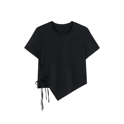 Playera Mujer Manga Corta Diseño Asimétrico Moderno - Image 2