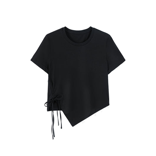 Playera Mujer Manga Corta Diseño Asimétrico Moderno - Image 2