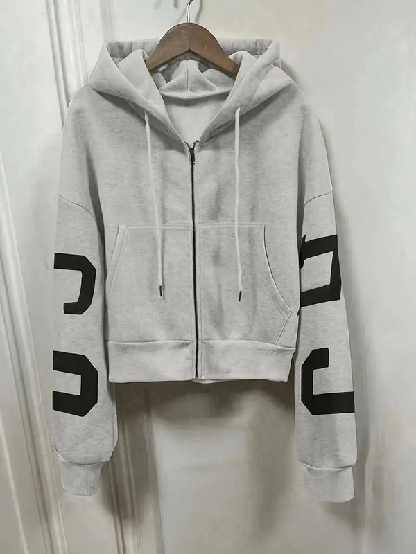 Sudadera Oversized Vintage con Estampado de Letras Llamativo