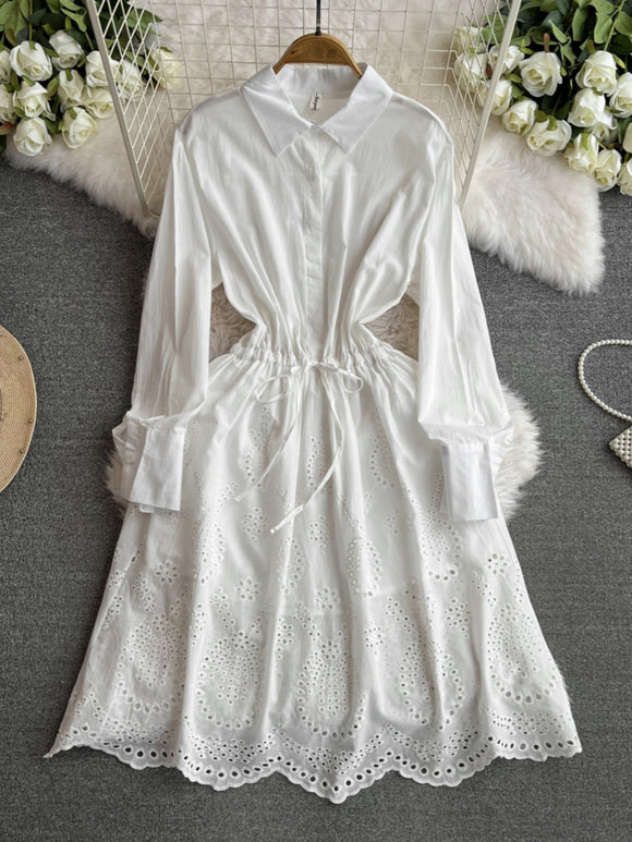 Vestido Midi Ajustado con Mangas Farol - Efecto Silueta Esbelta