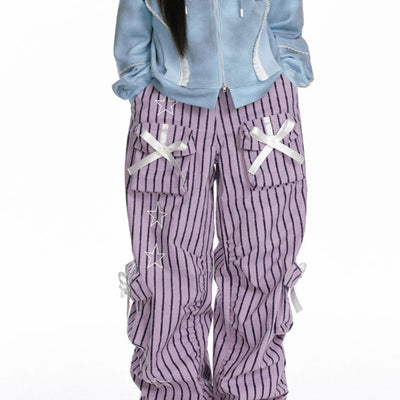 Pantalones de Trabajo con Diseño de Estrellas 3D y Rayas - Image 3