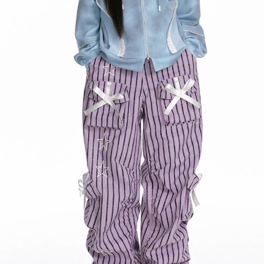 Pantalones de Trabajo con Diseño de Estrellas 3D y Rayas - Image 3