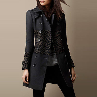 Abrigo de Lana Doble Botonadura para Mujer - Elegante Sobretodo Suelto para Otoño e Invierno - Image 23