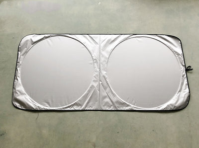 Parasol Automotriz Doble Círculo Plateado - Protector Solar Frontal - Image 15
