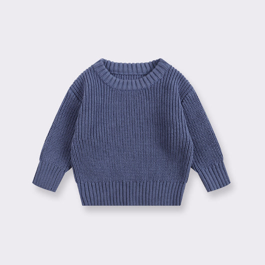 Suéter Básico de Cuello Redondo para Niñas - Colores Lisos - Image 12