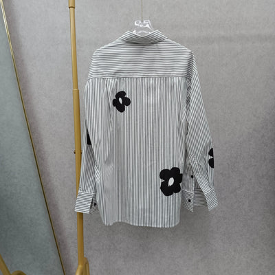 Blusa Estampado Floral Primavera con Rayas Sueltas para Mujer - Image 5