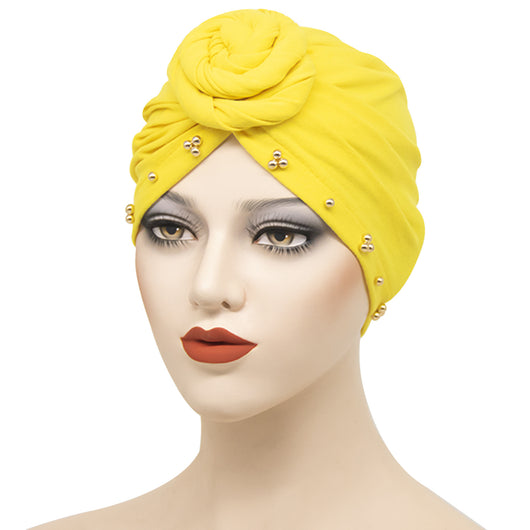 Bandana Sombrero Floral con Base de Placa Perlas para Mujer - Image 15