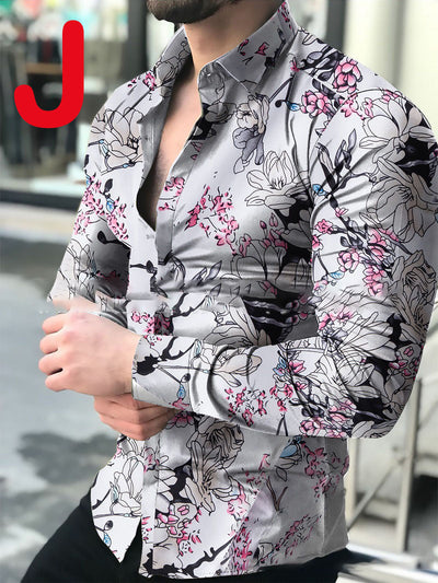 Camisa Casual Estampada de Manga Larga para Hombre - Image 10