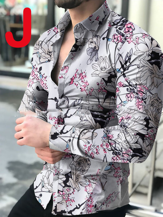 Camisa Casual Estampada de Manga Larga para Hombre - Image 10