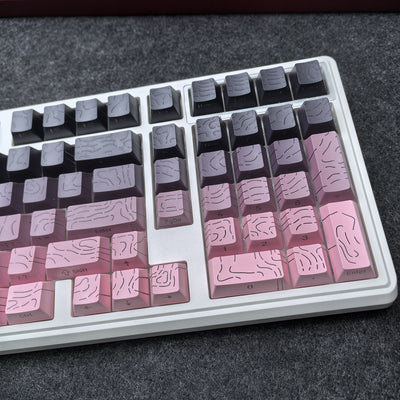 Tapa de Tecla Rosa Negra con Efecto Luminoso Agrietado Bicolor - Image 3