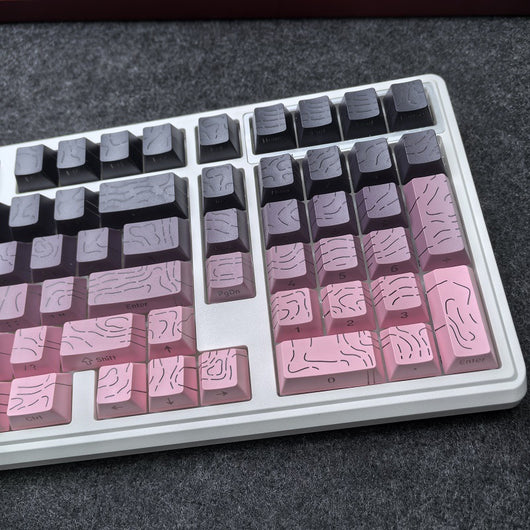 Tapa de Tecla Rosa Negra con Efecto Luminoso Agrietado Bicolor - Image 3