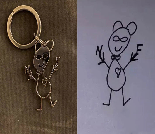 Llavero Personalizado con Dibujo de Niños Pintado a Mano - Image 3