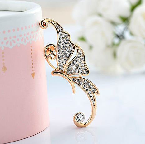 Aretes de Mariposa Brillantes Exagerados para Mujer
