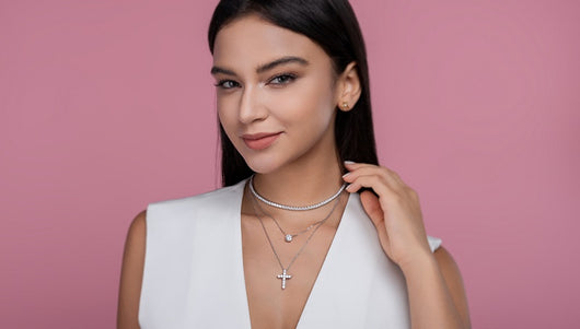 Conjunto de Joyería Minimalista con Moissanita Premium y Plata 925 Chapada en Platino - Image 2
