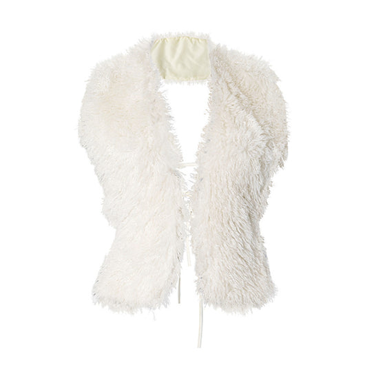 Chaleco Halter Escotado con Cuello de Pelaje - Image 16