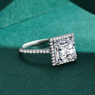 Anillo de Plata 925 con Diamante de Simulación Cuadrado - Image 2