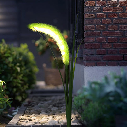 Lámpara Solar LED Decorativa con Pasto Artificial para Jardín - Image 9