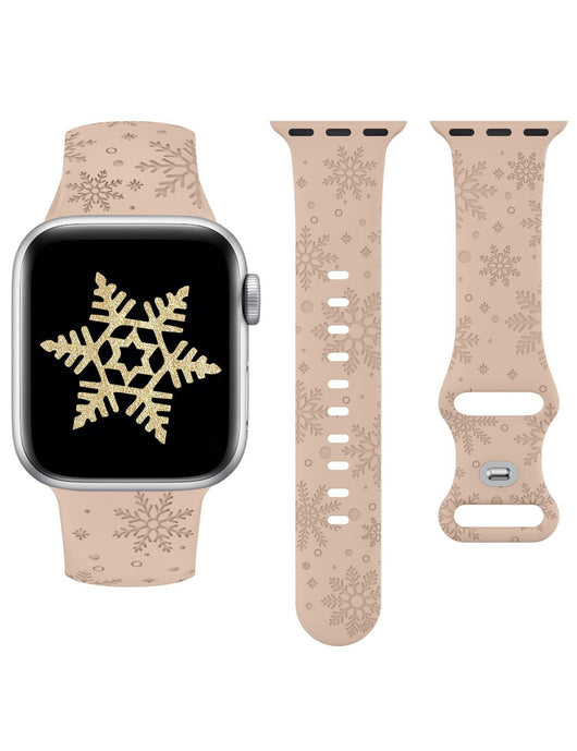 Correa de Reloj Navideña con Grabado Láser de Copo de Nieve en Silicona Texturizada - Image 6