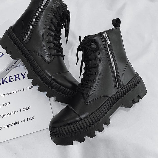 Botas de Cuero para Hombre con Cierre Lateral y Caña Alta - Image 10
