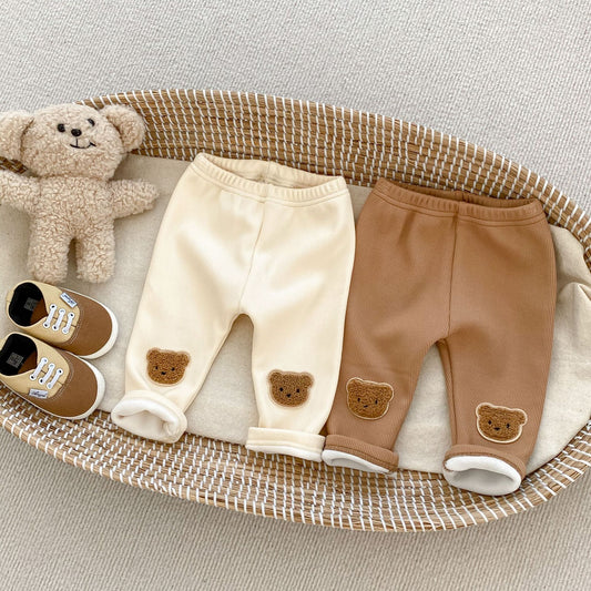 Pantalones Térmicos Infantiles con Osito Bordado 3D - Calidez y Comodidad