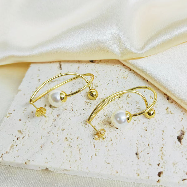 Aretes de Acero Inoxidable Estilo Francés Minimalista - Image 3