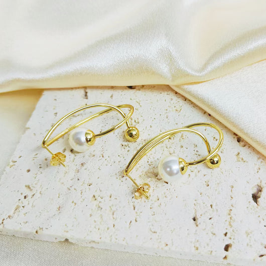 Aretes de Acero Inoxidable Estilo Francés Minimalista - Image 3