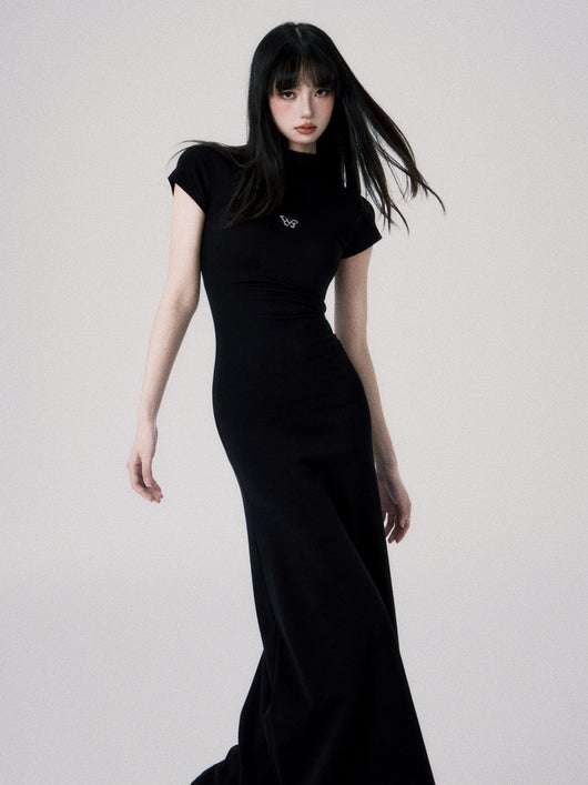 Vestido Entallado de Punto con Cuello Medio y Manga Corta para Mujer - Image 19
