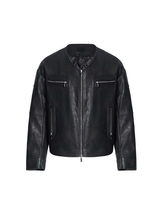 Chamarra de Cuero para Hombre con Diseño Nicho y Cierre V-Neck - Image 7