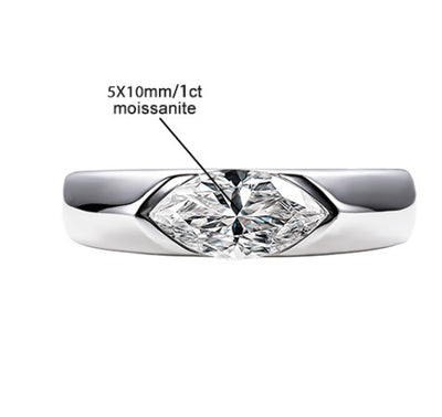Anillo de Moissanita con Diseño de Ojo de Caballo - Elegancia y Personalidad - Image 8