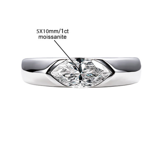 Anillo de Moissanita con Diseño de Ojo de Caballo - Elegancia y Personalidad - Image 8