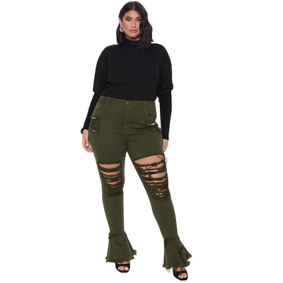 Pantalones Vaqueros Rotos Talla Grande Estilo Urbano para Mujer - Image 5