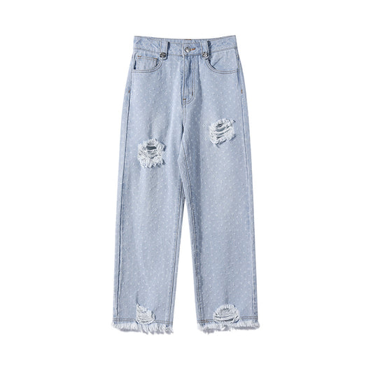 Pantalones Vaqueros Rotos Cintura Alta Versátiles para Mujer - Image 10