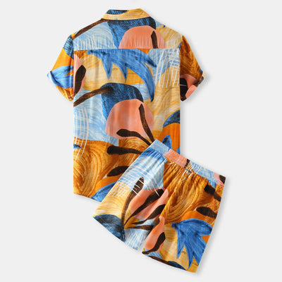 Conjunto de Playa Hawaiano: Camisa Manga Corta Dos Piezas - Image 16