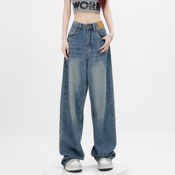 Jeans Retro Azul Holgados de Corte Recto