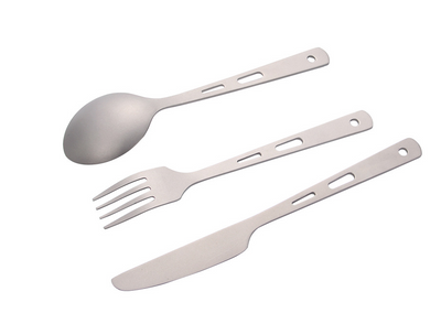 Juego de Cubiertos de Titanio Puro para Camping - Cuchillo, Tenedor y Cuchara Portátil - Image 7