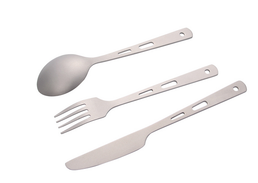 Juego de Cubiertos de Titanio Puro para Camping - Cuchillo, Tenedor y Cuchara Portátil - Image 7