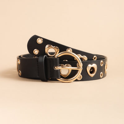 Cinturón Metal Punk para Mujer con Corazón Calado - Estilo Hip Hop Negro - Image 21