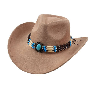 Sombrero Vaquero Punk de Ala Ancha con Peluche Sintético para Montar a Caballo - Image 3