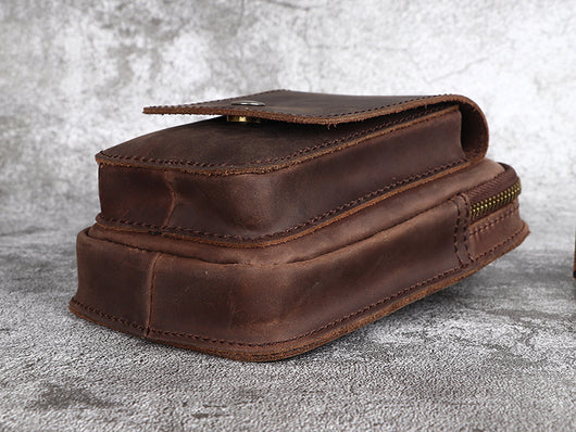 Bolsa de Cintura en Cuero Crazy Horse - Cartera Funcional para Hombre - Image 21