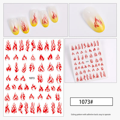 Adhesivo Decorativo para Uñas con Diseños Flama y Patrones - Image 13