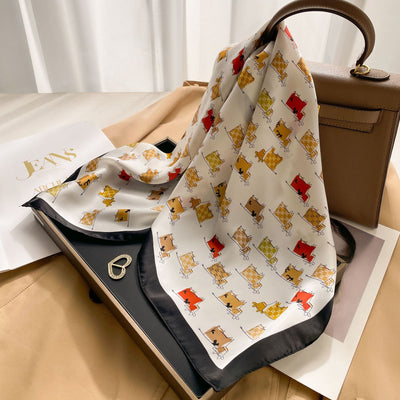 Pañuelo de Seda Estilo Coreano Cuadrado Pequeño para Mujer - Image 18