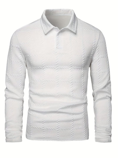 Polo Manga Larga Clásico con Solapa y Botones para Hombre - Image 19