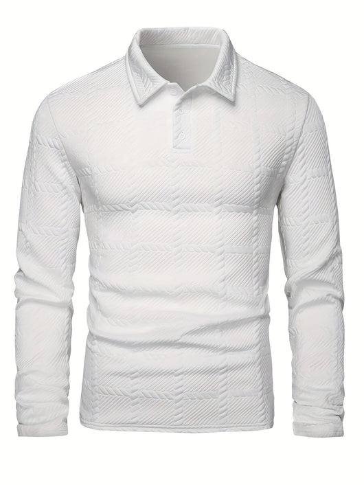 Polo Manga Larga Clásico con Solapa y Botones para Hombre - Image 19