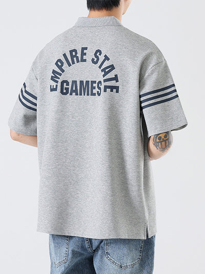 Playera Estampada con Letras y Rayas para Hombre - Estilo Personalidad - Image 8