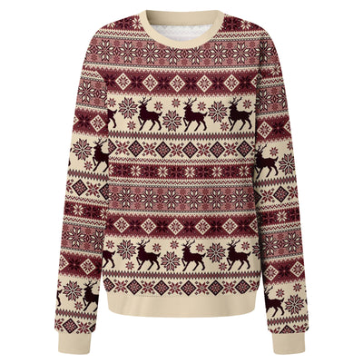 Suéter Navideño Estampado con Reno - Estilo Europeo y Americano para Mujer - Image 4