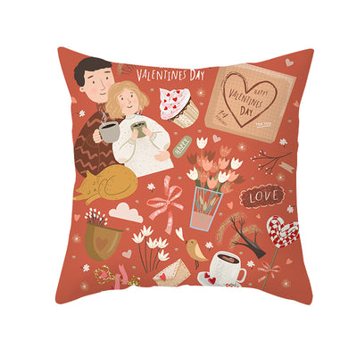Funda de Cojín Estampada Melocotón para Sala y Dormitorio - Edición Día de San Valentín - Image 5
