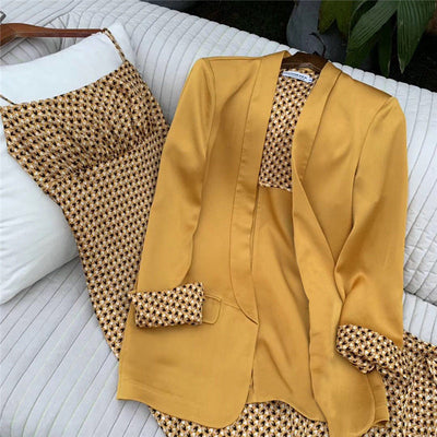 Traje Ejecutivo Femenino Dos Piezas Talla S - Chaqueta Manga Larga Color Sólido