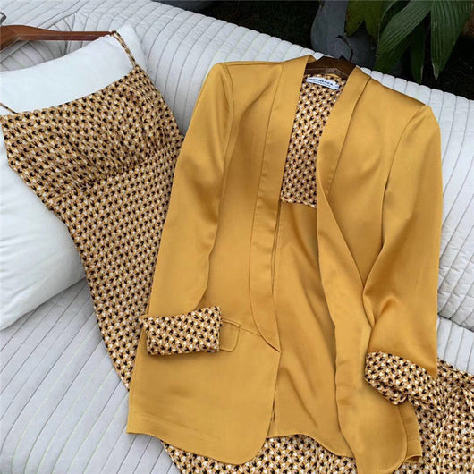 Traje Ejecutivo Femenino Dos Piezas Talla S - Chaqueta Manga Larga Color Sólido