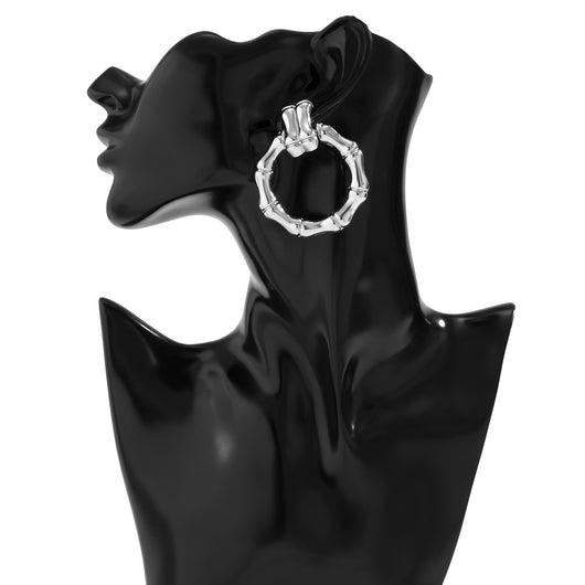 Aretes Redondos de Bambú Estilo Hip Hop - Image 11
